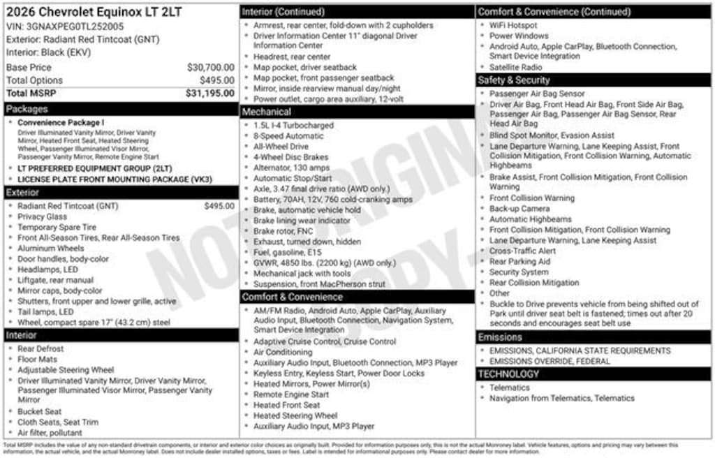 New 2026 Chevrolet Equinox LT SUV