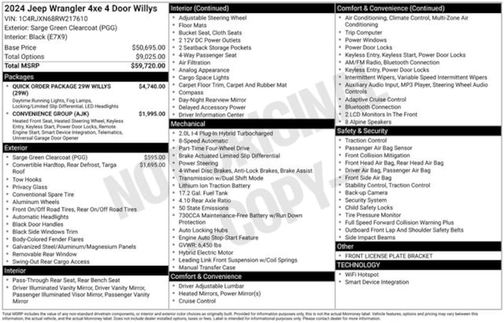 Used 2024 Jeep Wrangler 4xe Sport SUV