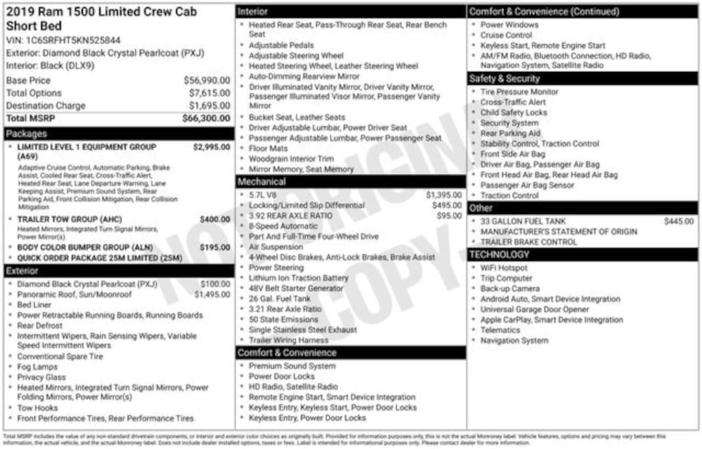 Used 2019 Ram 1500 Limited Truck Crew Cab