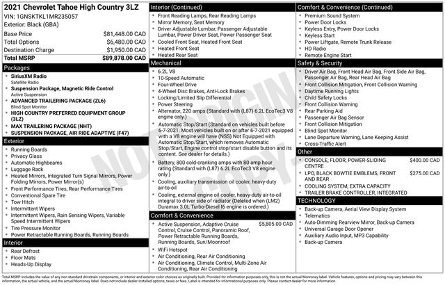 2021 Chevrolet Tahoe High Country 4x4's photo