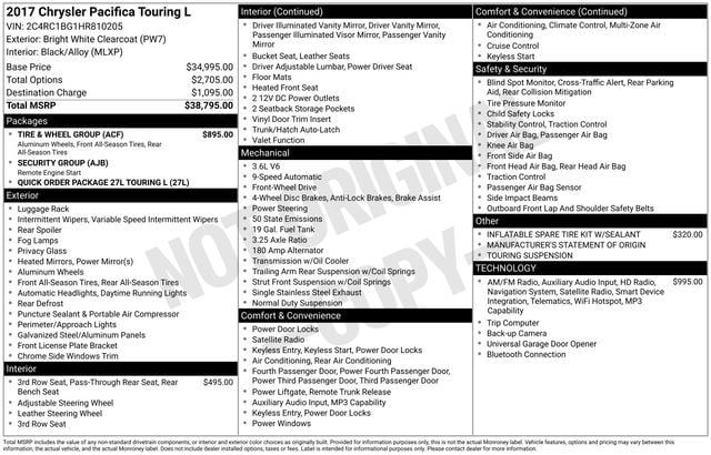 2017 Chrysler Pacifica Touring-L's photo