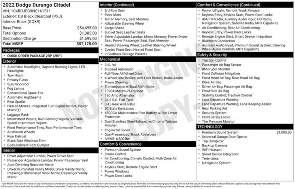 Certified 2022 Dodge Durango Citadel SUV