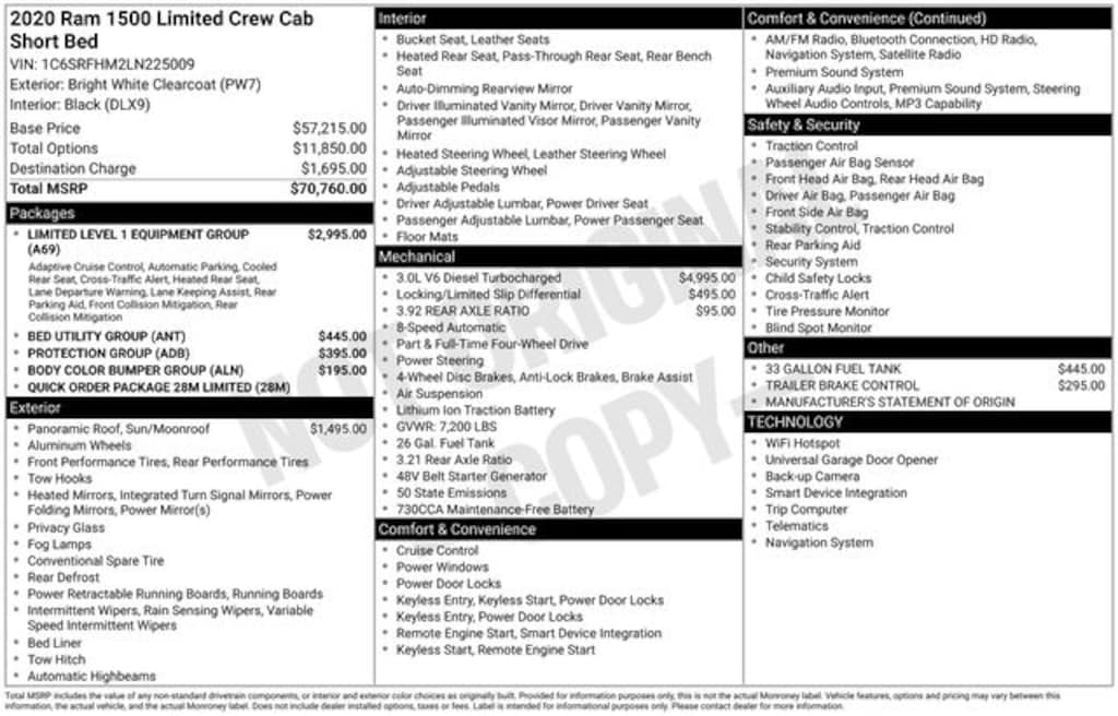 Used 2020 Ram 1500 Limited Truck Crew Cab