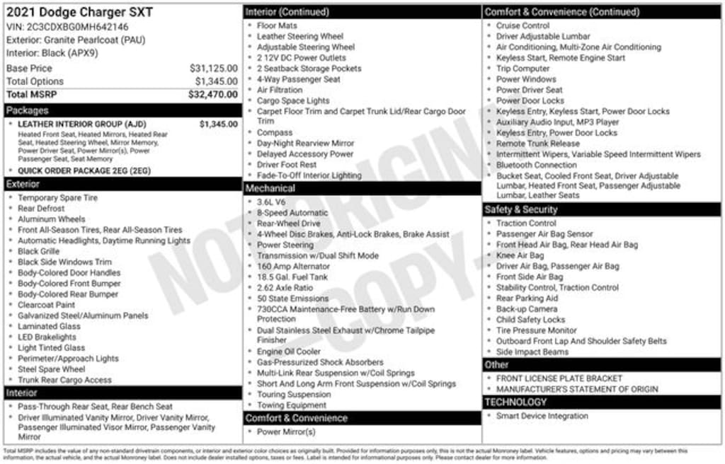 Certified 2021 Dodge Charger SXT Sedan