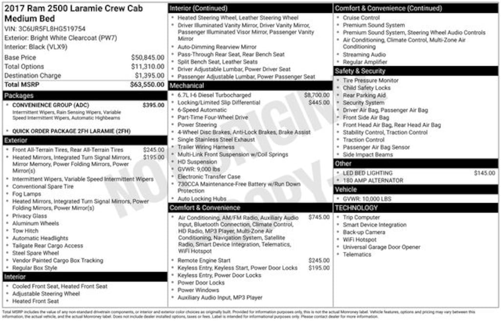 Used 2017 Ram 2500 Laramie Truck Crew Cab