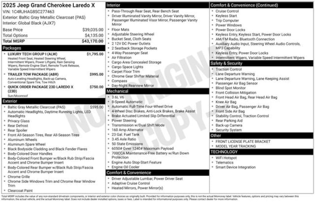 New 2025 Jeep Grand Cherokee LAREDO X 4X4 Sport Utility