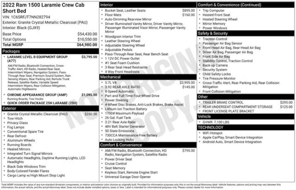 Certified 2022 Ram 1500 Laramie Truck Crew Cab