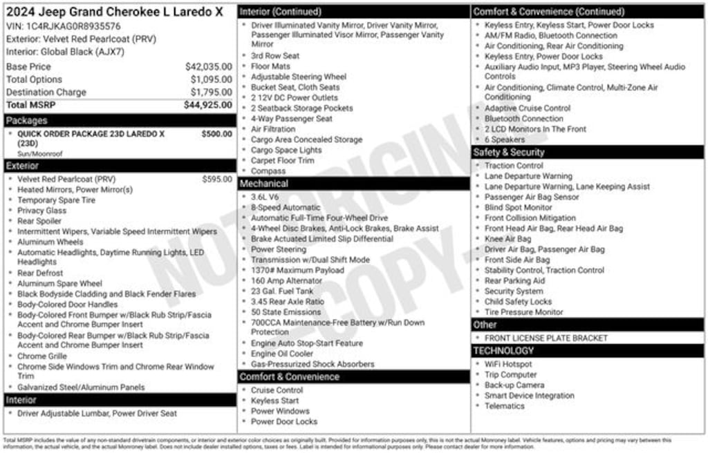 Used 2024 Jeep Grand Cherokee L Laredo SUV