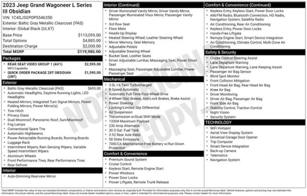 Used 2023 Jeep Grand Wagoneer L Series III SUV