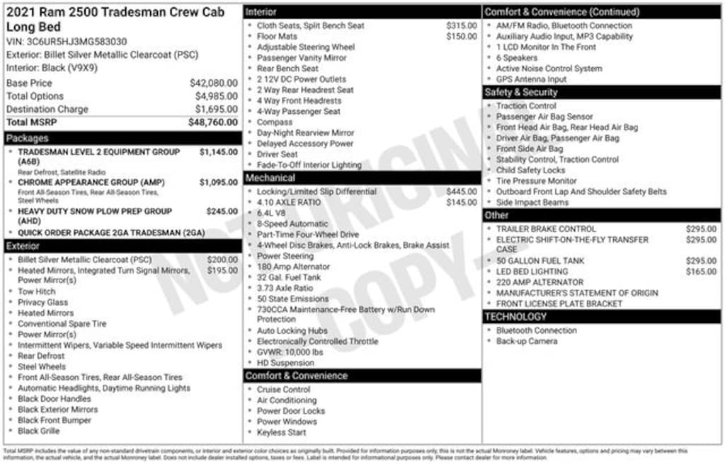 Used 2021 Ram 2500 Tradesman Truck Crew Cab