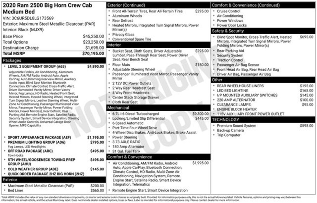 Used 2020 Ram 2500 Big Horn Truck Crew Cab