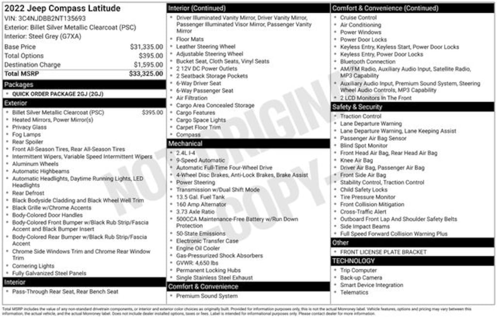 Certified 2022 Jeep Compass Latitude SUV