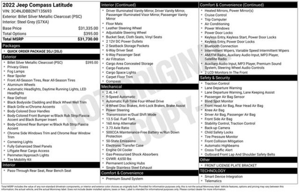 Certified 2022 Jeep Compass Latitude SUV