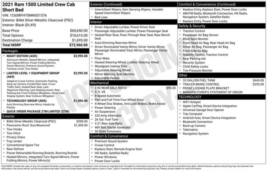 Used 2021 Ram 1500 Limited Truck Crew Cab