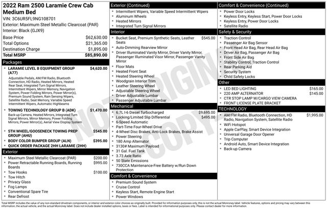 2022 RAM 2500 Laramie 4X4 Crew Cab SWB's photo