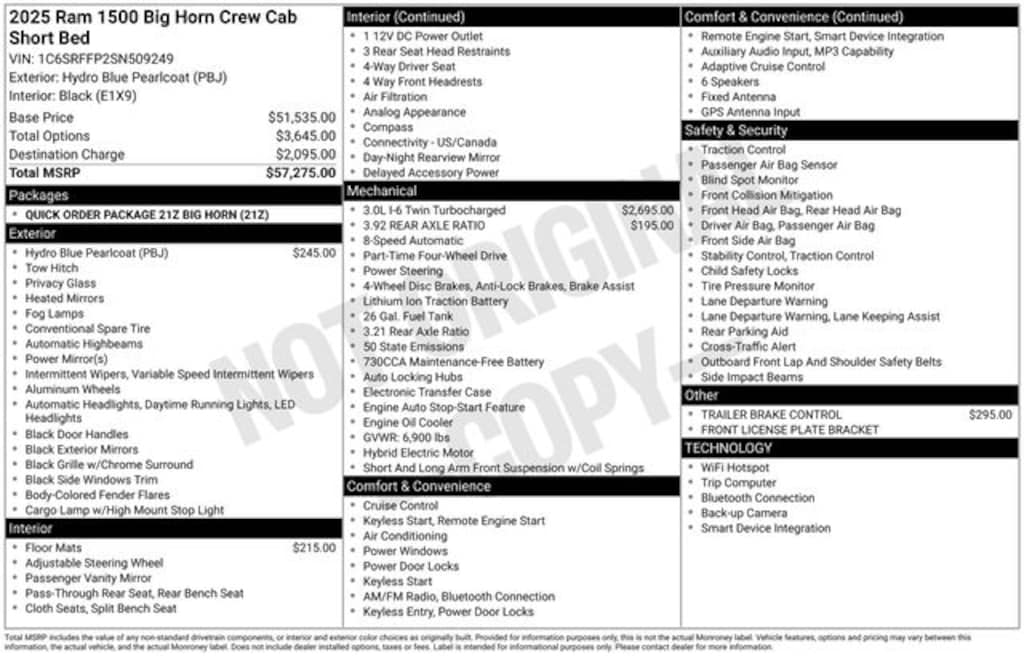 Used 2025 Ram 1500 Big Horn/Lone Star Truck Crew Cab