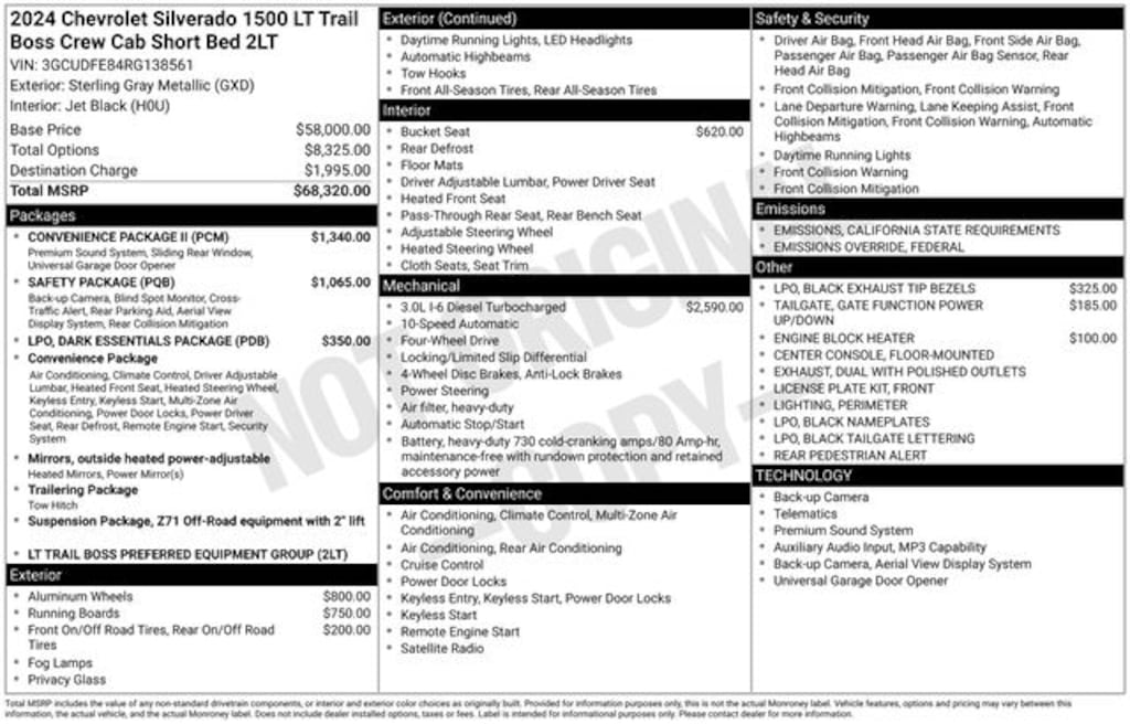Used 2024 Chevrolet Silverado 1500 LT Trail Boss Truck Crew Cab
