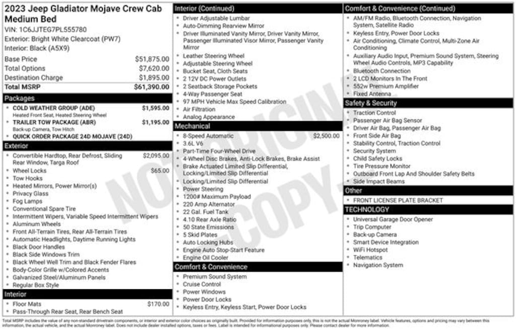 Certified 2023 Jeep Gladiator Mojave Truck Crew Cab