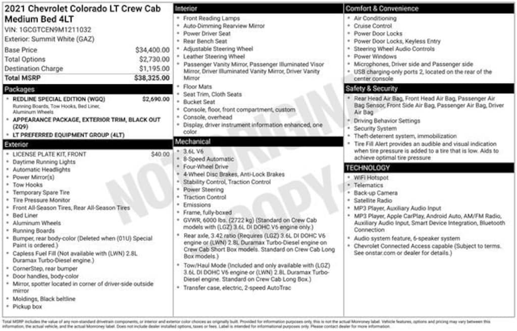 Used 2021 Chevrolet Colorado 4WD LT Truck