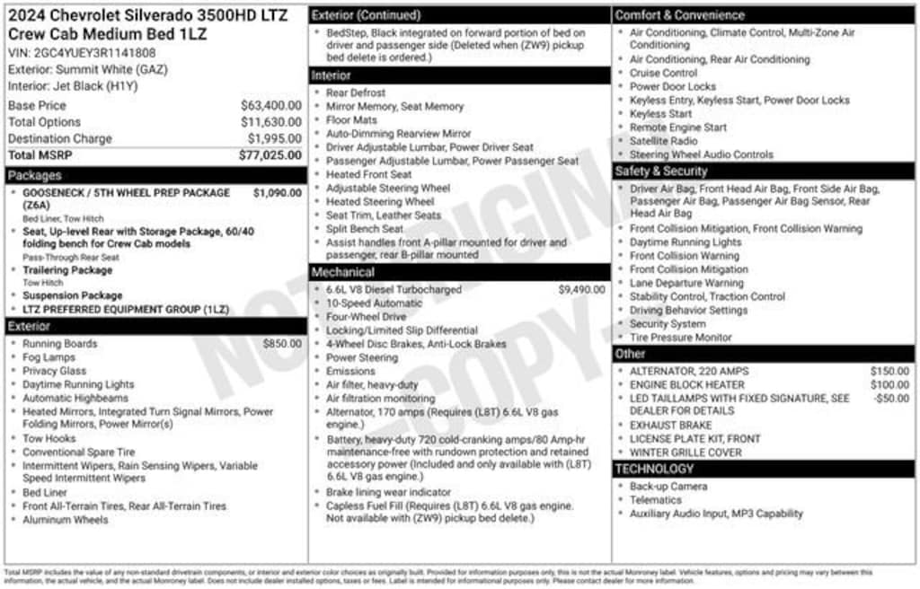 Used 2024 Chevrolet Silverado 3500 HD LTZ Truck