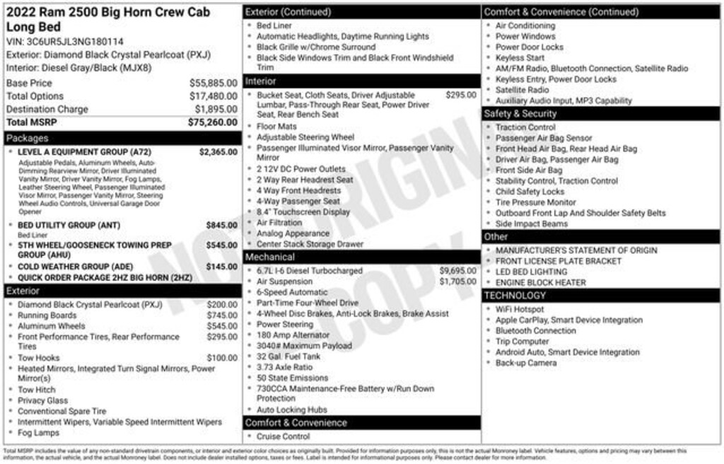 Used 2022 Ram 2500 Big Horn Crew Cab 4x4 8 Box Truck
