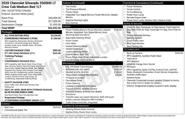 Used 2020 Chevrolet Silverado 3500 HD LT Truck
