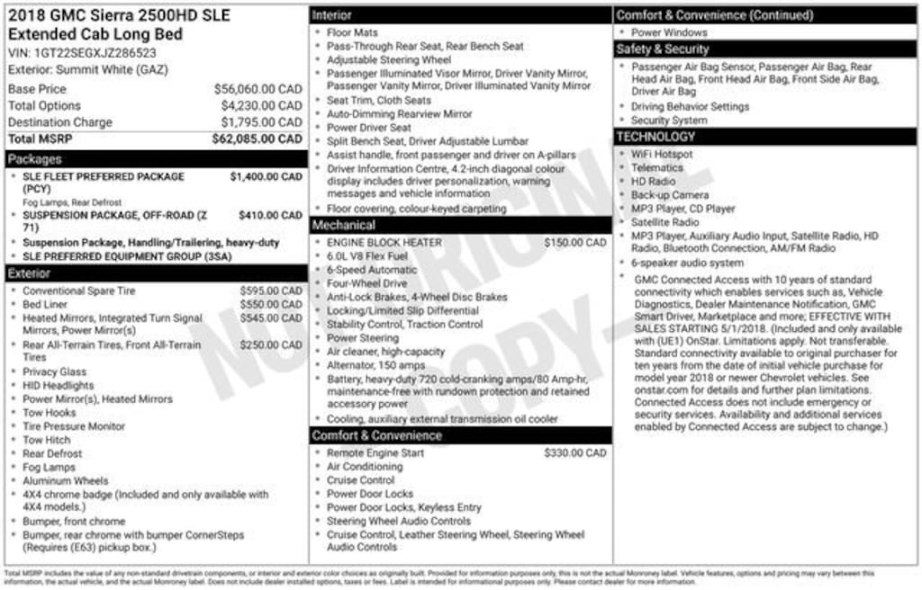 Used 2018 GMC Sierra 2500 HD SLE Truck
