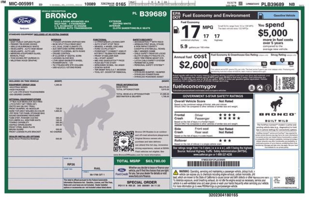 Used 2023 Ford Bronco Wildtrak SUV