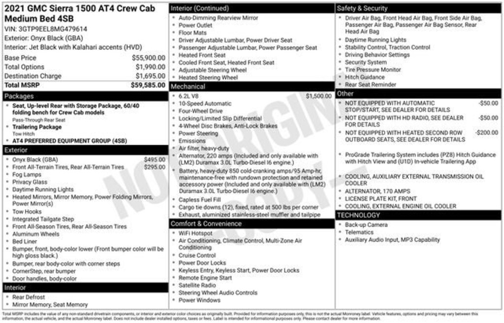 Used 2021 GMC Sierra 1500 AT4 Truck