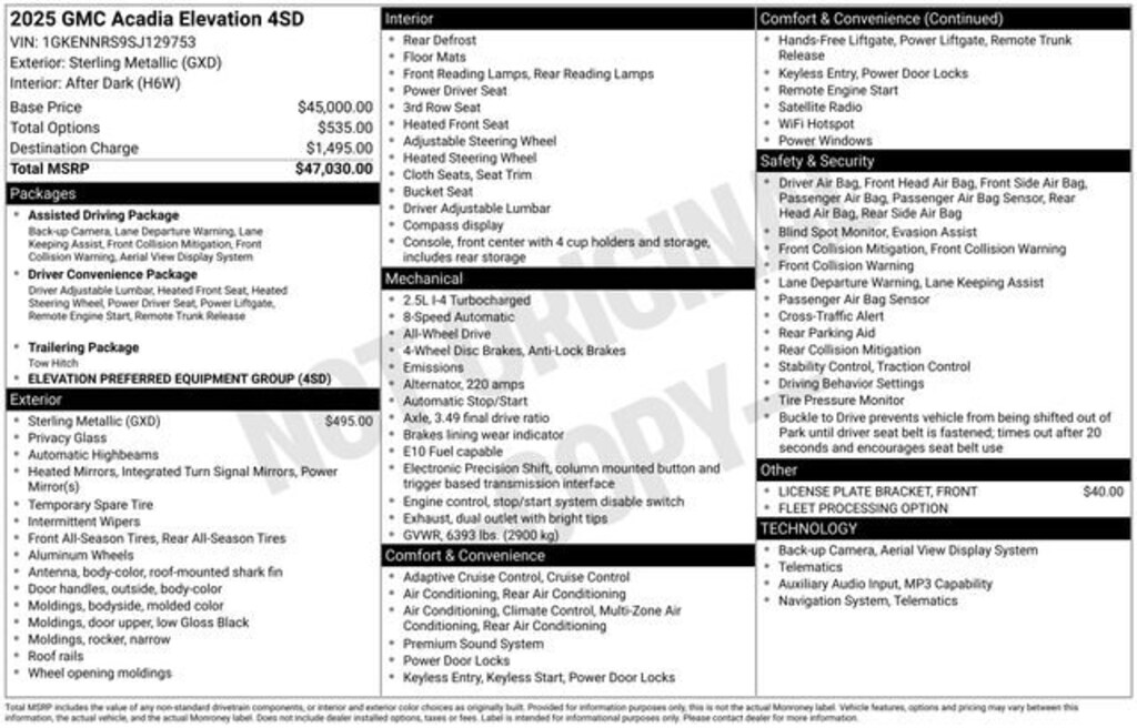 Used 2025 GMC Acadia Elevation SUV