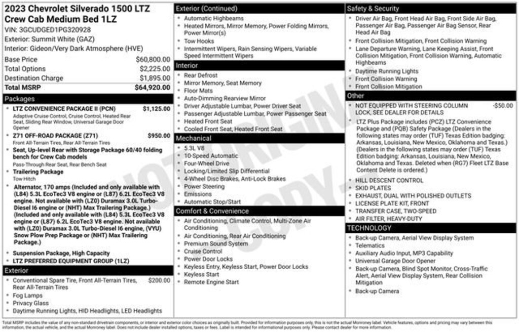 Used 2023 Chevrolet Silverado 1500 LTZ Truck