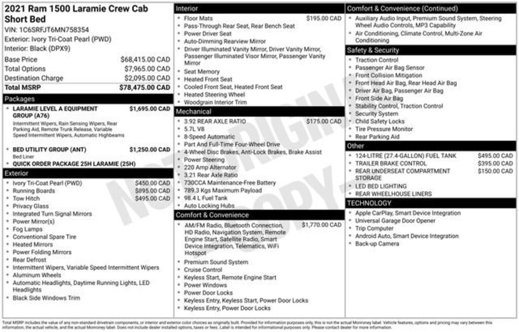 Used 2021 Ram 1500 Laramie Truck Crew Cab
