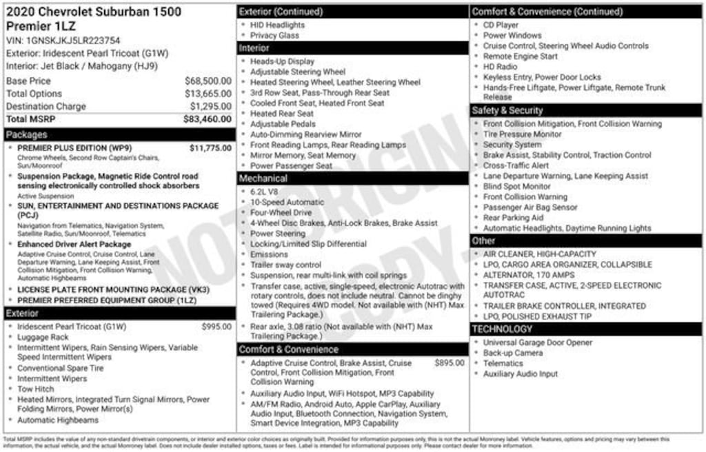 Used 2020 Chevrolet Suburban Premier SUV