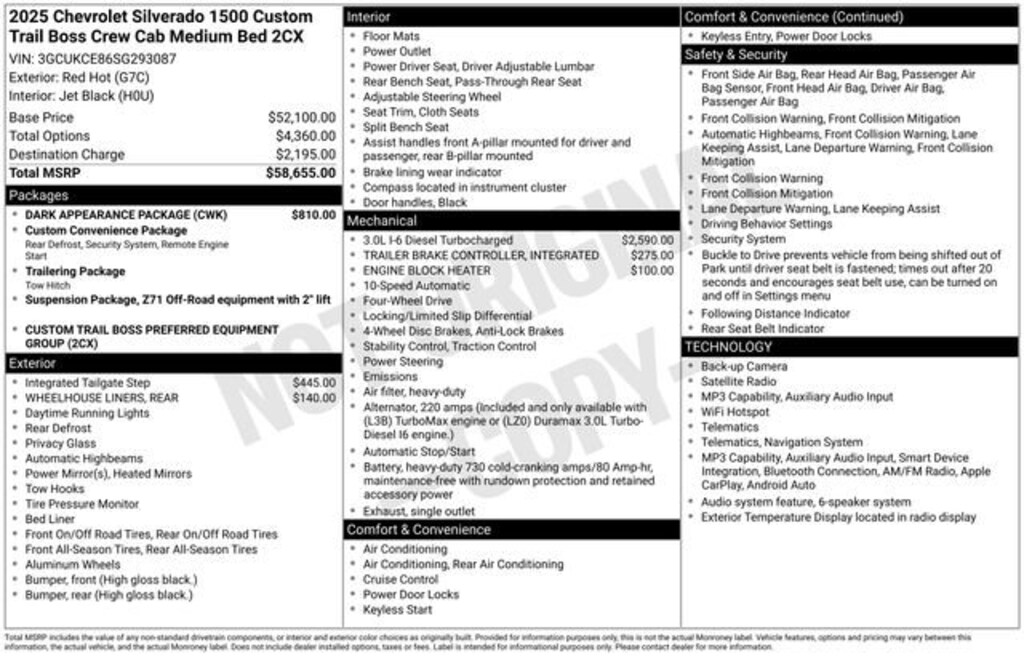 Used 2025 Chevrolet Silverado 1500 Custom Trail Boss Truck