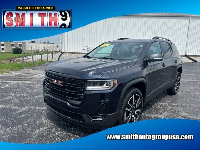Certified 2021 GMC Acadia SLE with VIN 1GKKNKLAXMZ204918 for sale in Lowell, IN