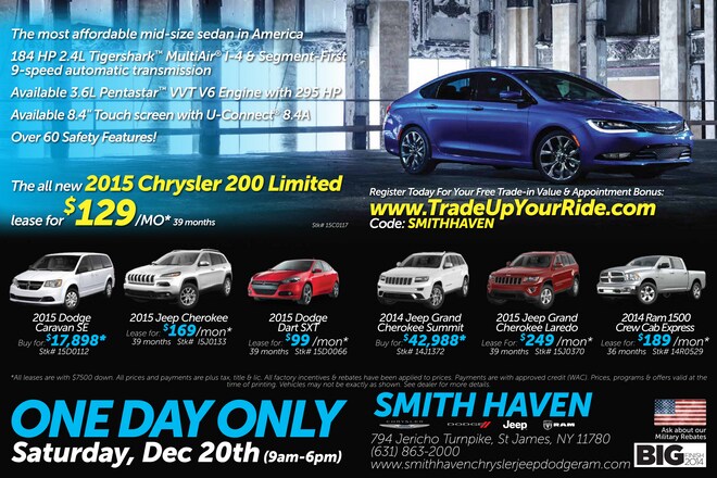 Trade Up Your Ride Smith Haven Chrysler Jeep Dodge