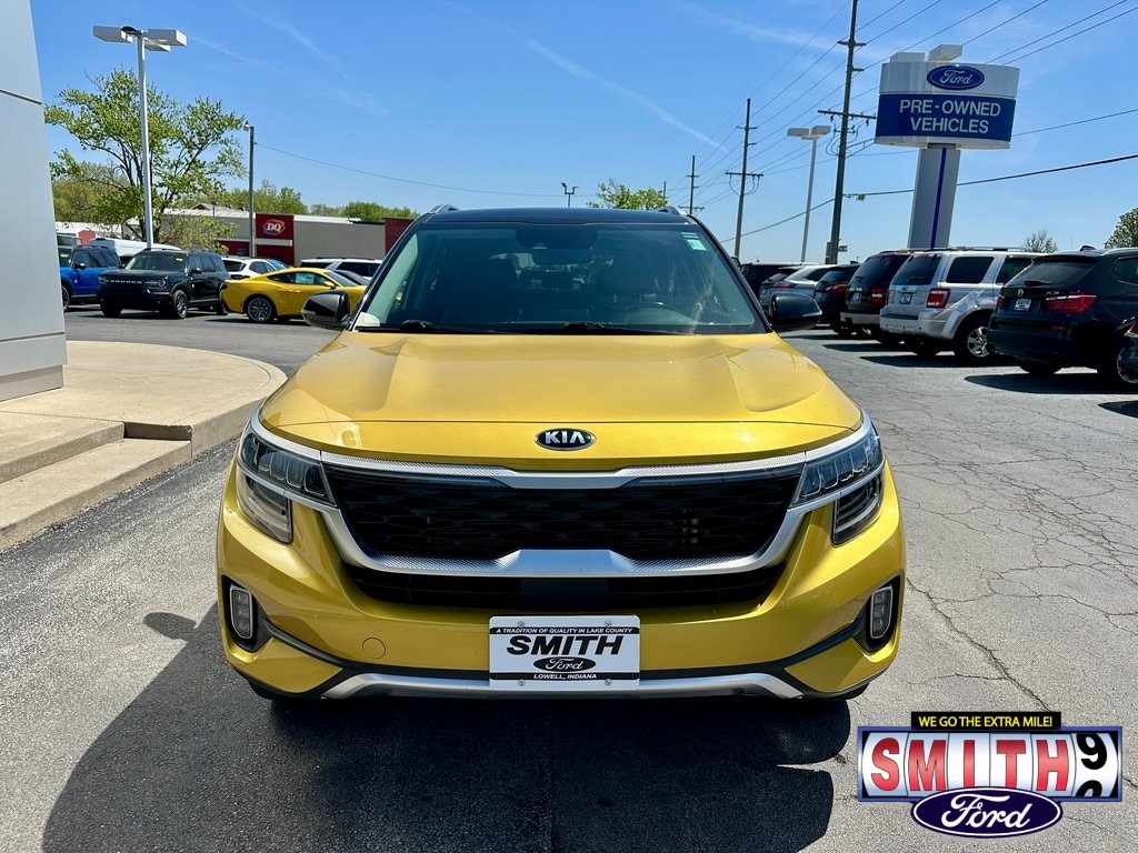 Used 2021 Kia Seltos SX with VIN KNDETCA27M7061275 for sale in Lowell, IN