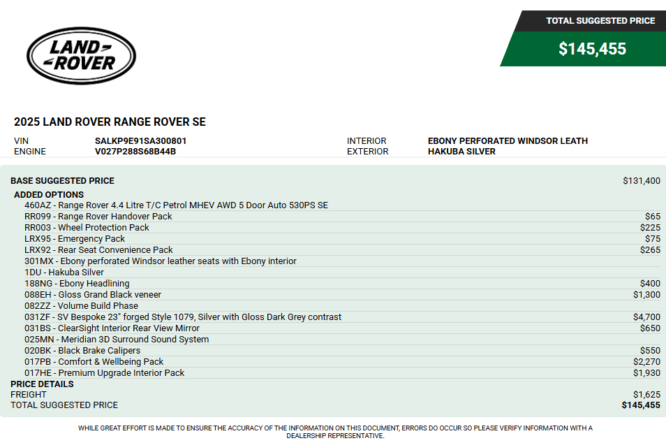  Land Rover Range Rover