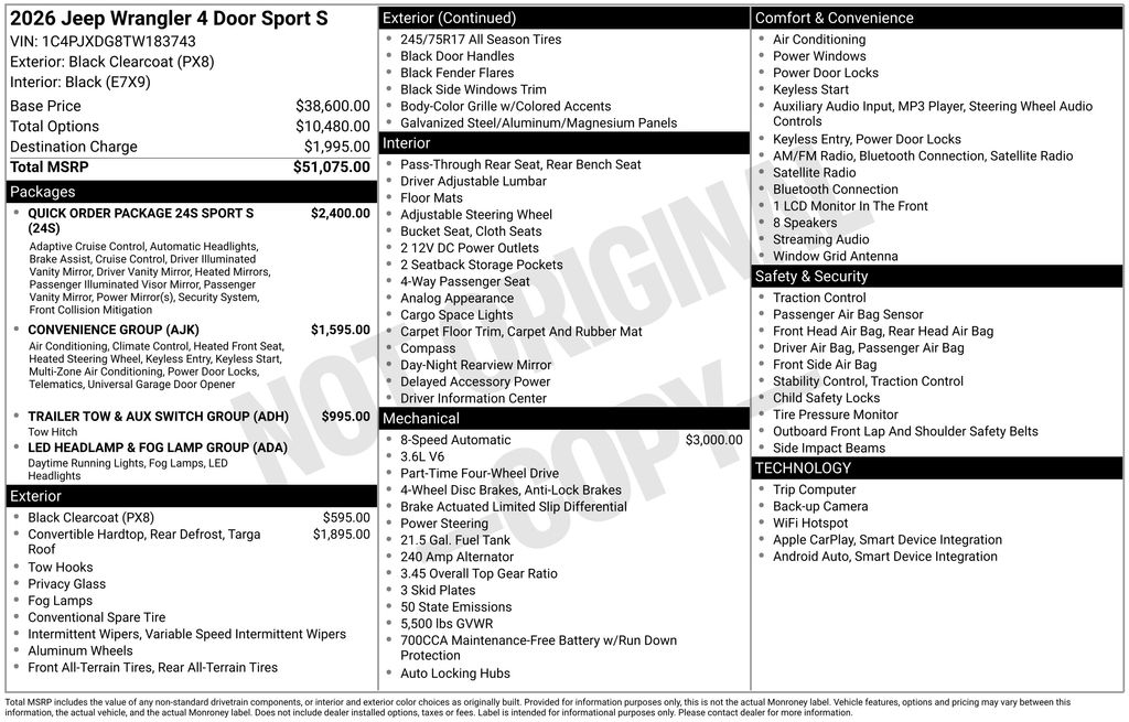 2026 Jeep Wrangler 4-Door Sport S - Photo 5