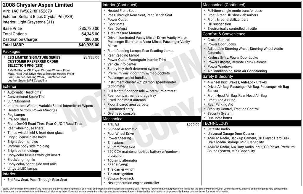 2008 Chrysler Aspen Limited's photo