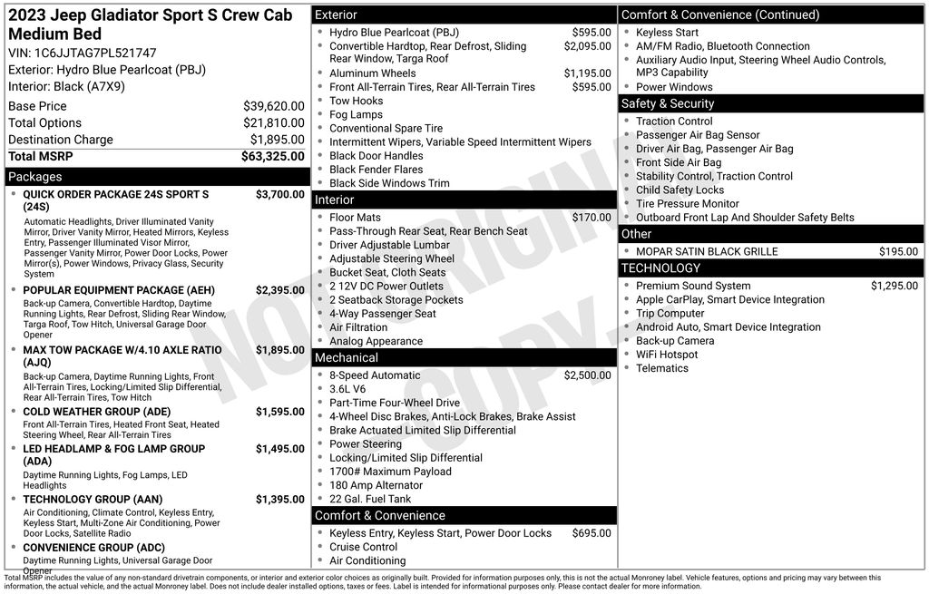 2023 Jeep Gladiator Sport S's photo
