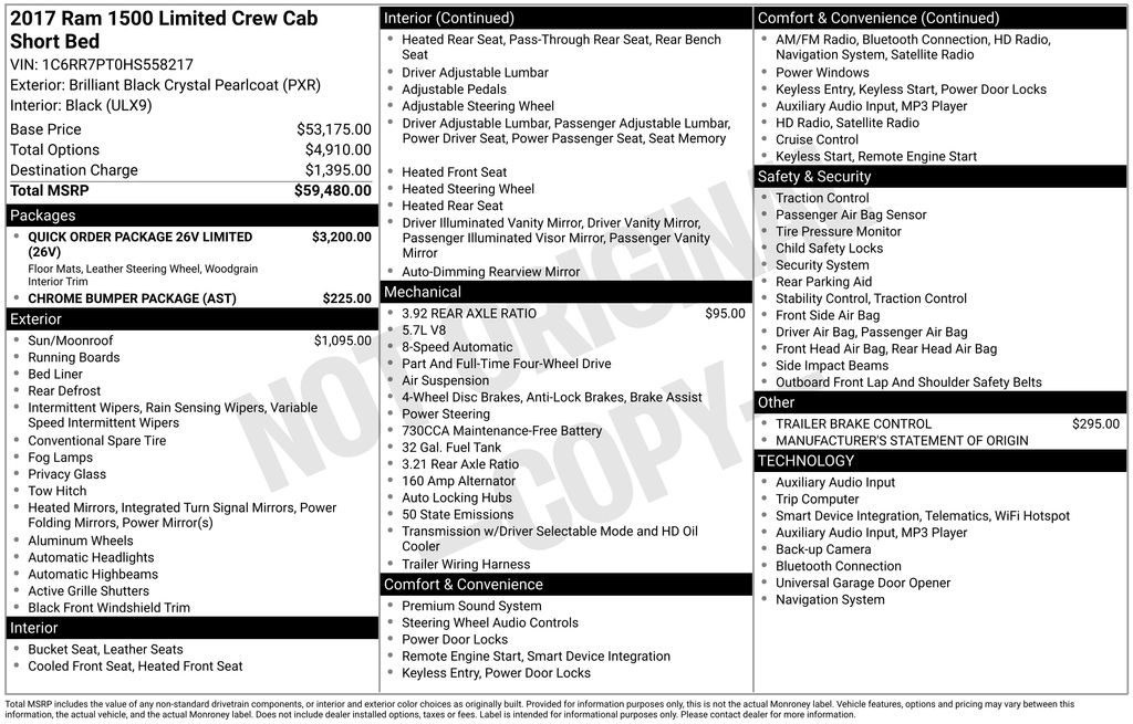 2017 RAM Ram 1500 Pickup Laramie Limited