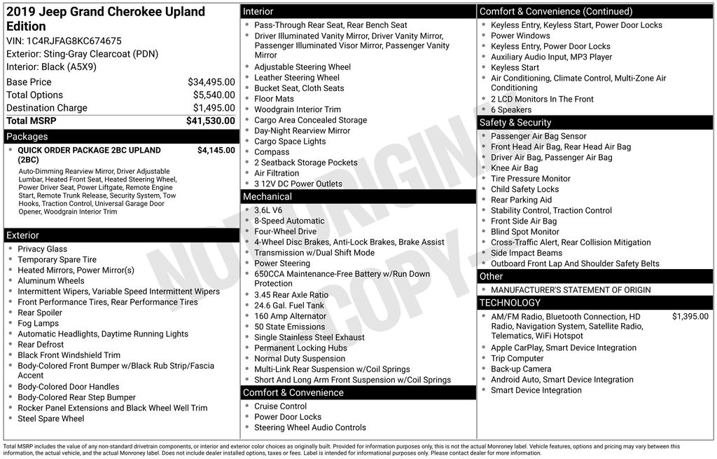 2019 Jeep Grand Cherokee Upland