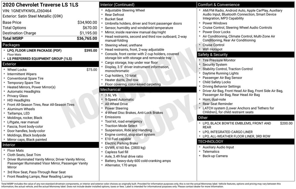 2020 Chevrolet Traverse LS's photo