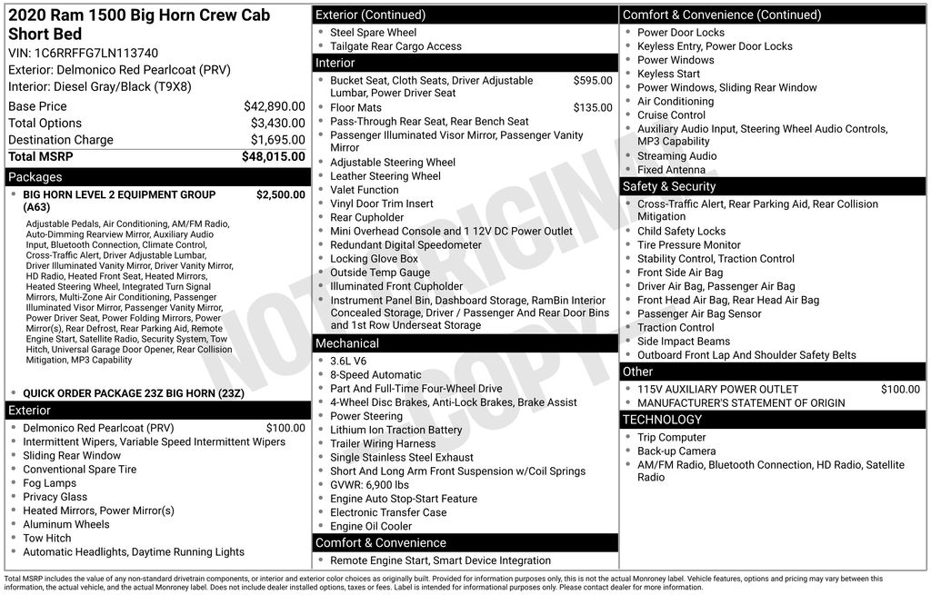 2020 RAM Ram 1500 Pickup Big Horn/Lone Star's photo