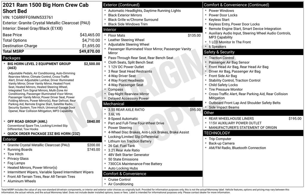 2021 RAM Ram 1500 Pickup Big Horn/Lone Star's photo