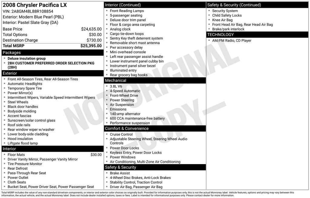 2008 Chrysler Pacifica SUV 