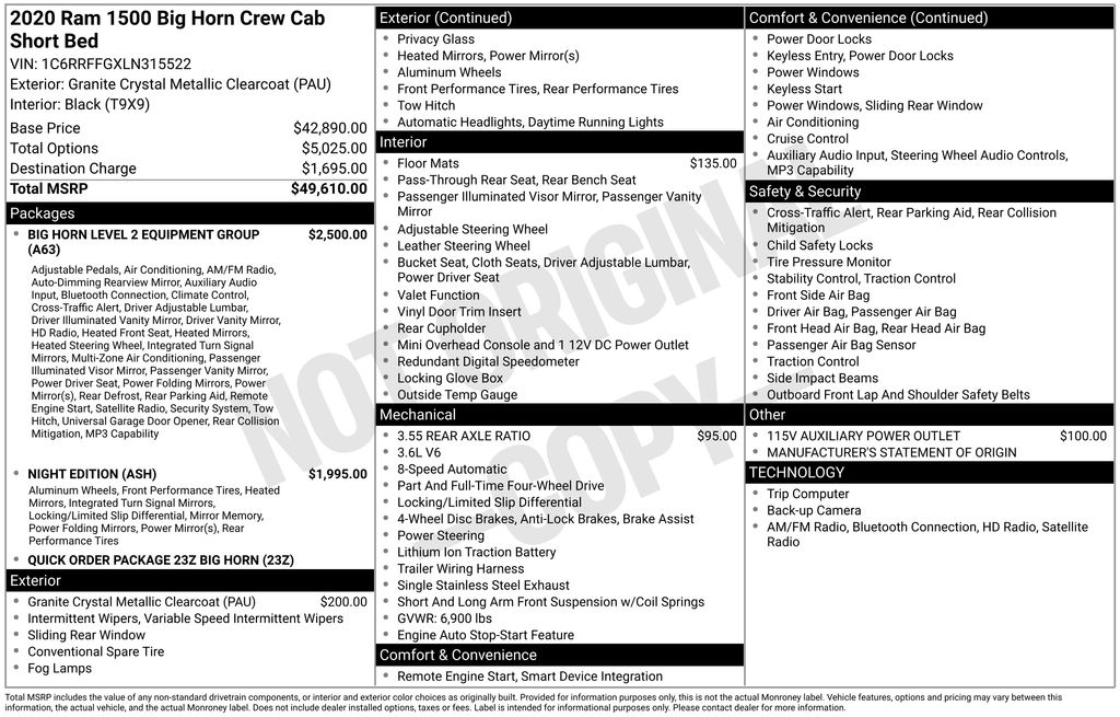 2020 RAM Ram 1500 Pickup Big Horn/Lone Star's photo