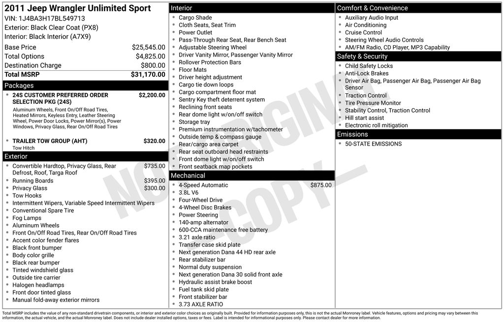 2011 Jeep Wrangler Unlimited Sport's photo