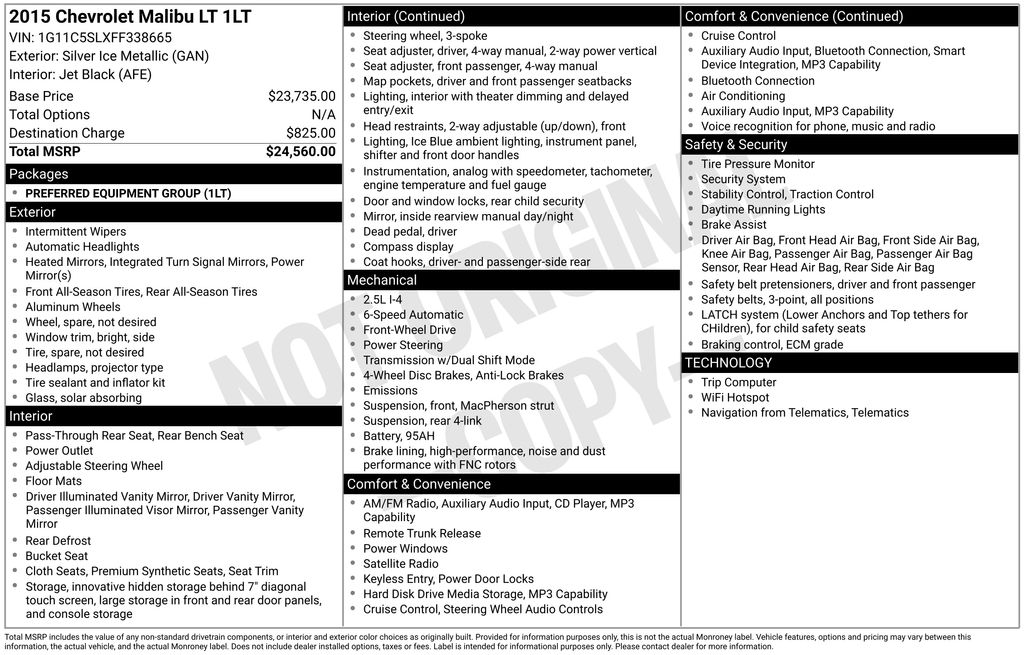 2015 Chevrolet Malibu 1LT's photo